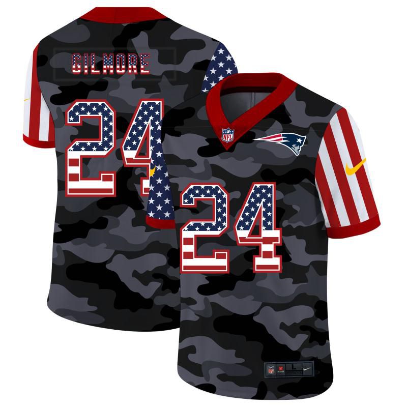 Men New England Patriots #24 Gilmore 2020 Nike USA Camo Salute to Service Limited NFL Jerseys->los angeles rams->NFL Jersey